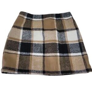 Women's High Waist Plaid Skirt Bodycon Pencil Wool Mini Skirts Small NWT ($817)